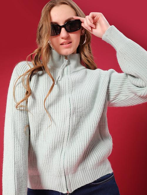 women self design long sleeve cardigan - 22157443 - Very Small Image - 1