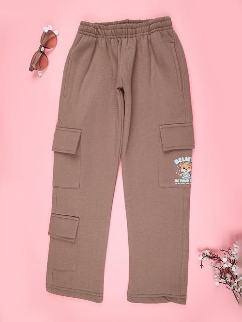 girls solid mid rise regular fit cargo - 22157676 - Very Small Image - 1