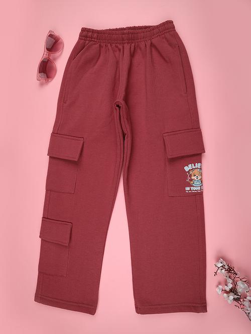 girls plain mid rise regular fit cargo - 22157678 - Very Small Image - 1