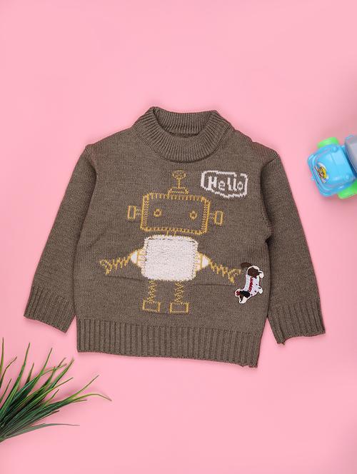 boys self design long sleeve sweater - 22159597 - Very Small Image - 1