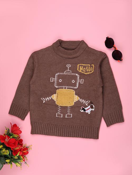 boys self design long sleeve sweater - 22159599 - Very Small Image - 1