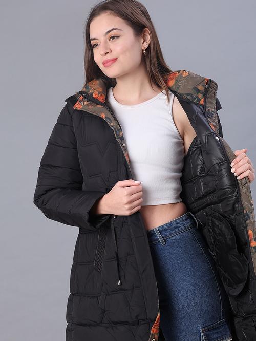 women solid long sleeve puffer jacket - 22159648 - Very Small Image - 1