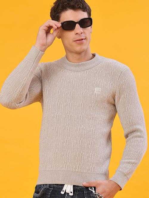 men self design long sleeve regular fit pullover  - 22160775 - Very Small Image - 1