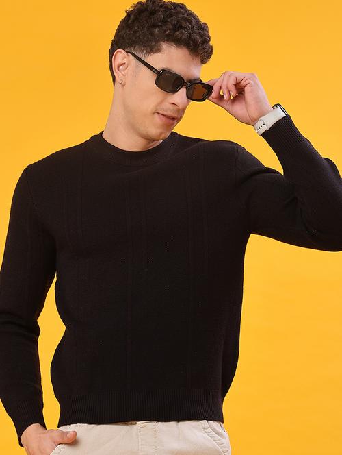 men self design long sleeve regular fit pullover  - 22160836 - Very Small Image - 1