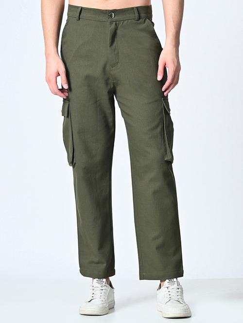 men solid mid rise regular fit cargo - 22161720 - Very Small Image - 1