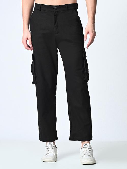 men solid mid rise regular fit cargo - 22161724 - Very Small Image - 1