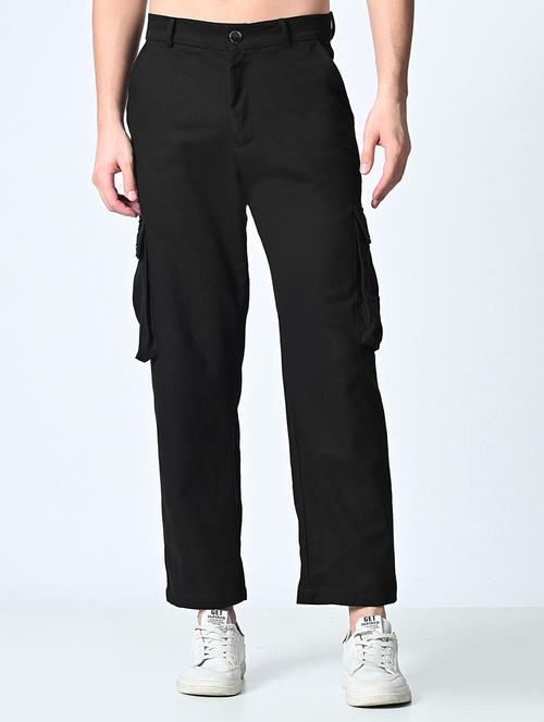 men solid mid rise regular fit cargo - 22161727 - Very Small Image - 1