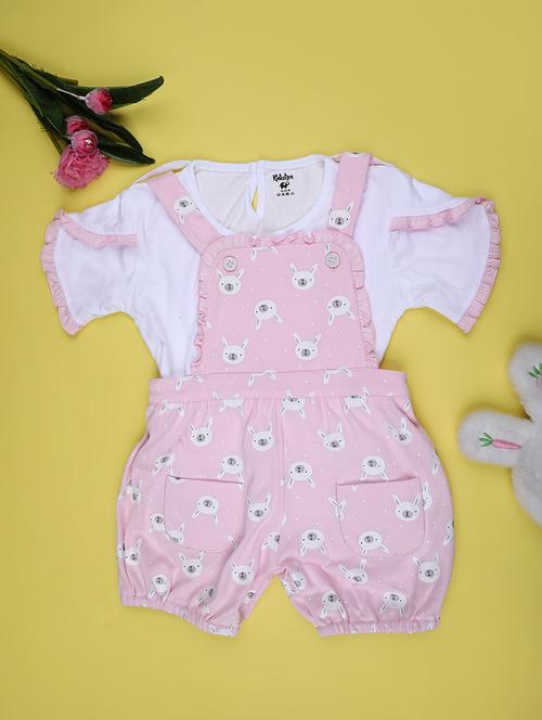 kids printed t-shirt and dungree set - 22161910 - Very Small Image - 1