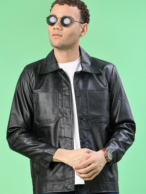 men solid long sleeve regualr fit casual jacket - 22162240 - Very Small Image - 1