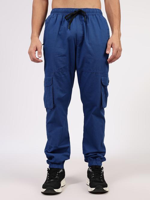 men solid mid rise regular fit cargo jogger - 22162555 - Very Small Image - 1