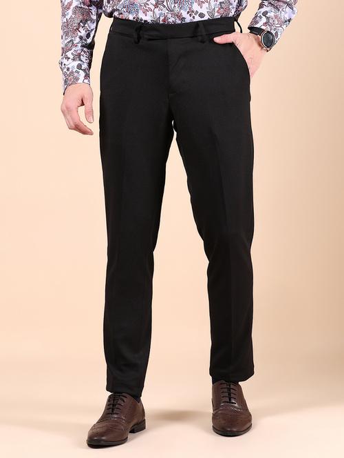 men solid mid rise flat front formal trouser - 22163666 - Very Small Image - 1