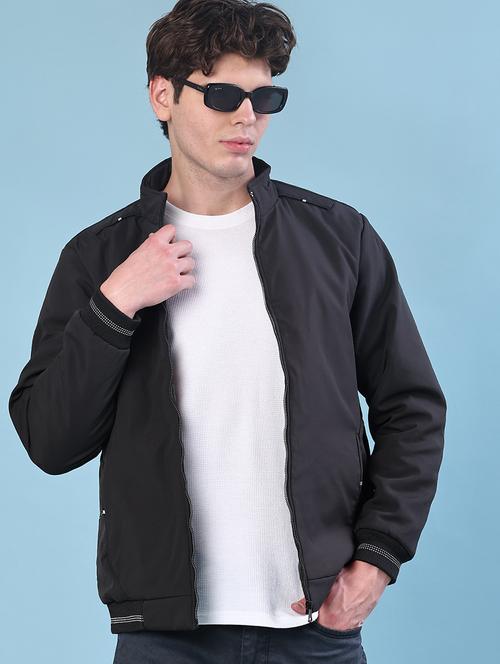 men solid long sleeve lightweight bomber jacket - 22170341 - Very Small Image - 1