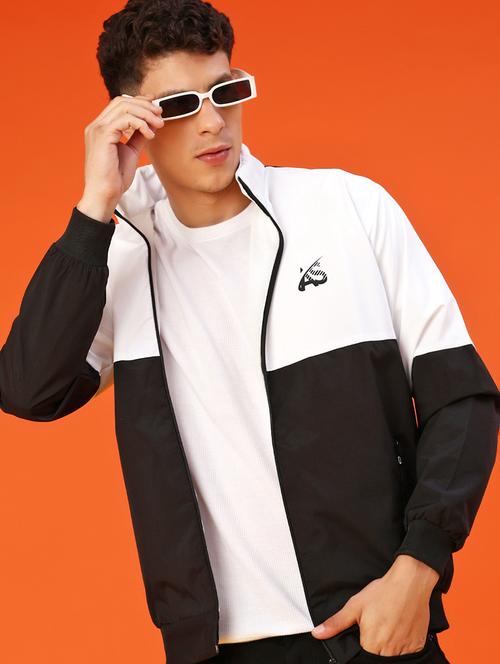 men color block long sleeve lightweight bomber jacket - 22170468 - Very Small Image - 1