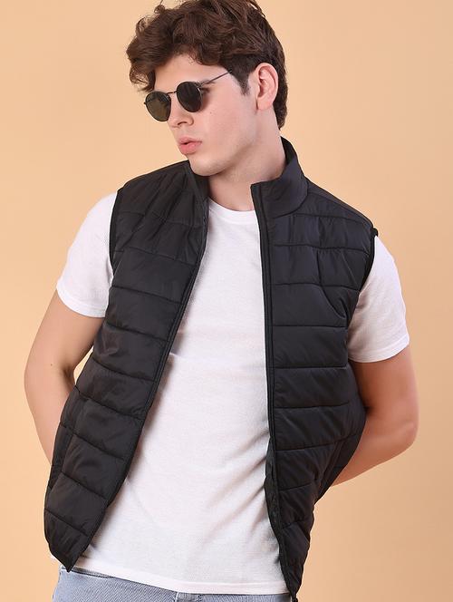 men solid sleeveless lightweight puffer jacket - 22170618 - Very Small Image - 1