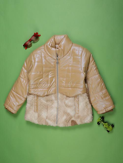 girls solid stand collar long sleeve quilted jacket - 22170663 - Very Small Image - 1