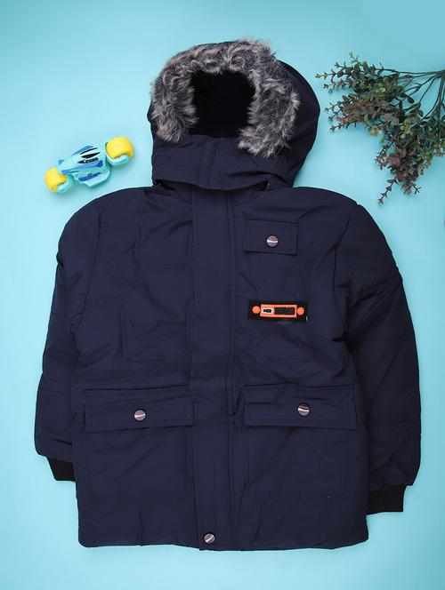 boys solid long sleeve hooded quilted jacket - 22170695 - Very Small Image - 1