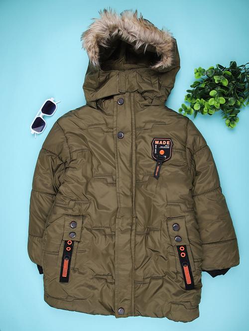 boys solid long sleeve hooded quilted jacket - 22170696 - Very Small Image - 1