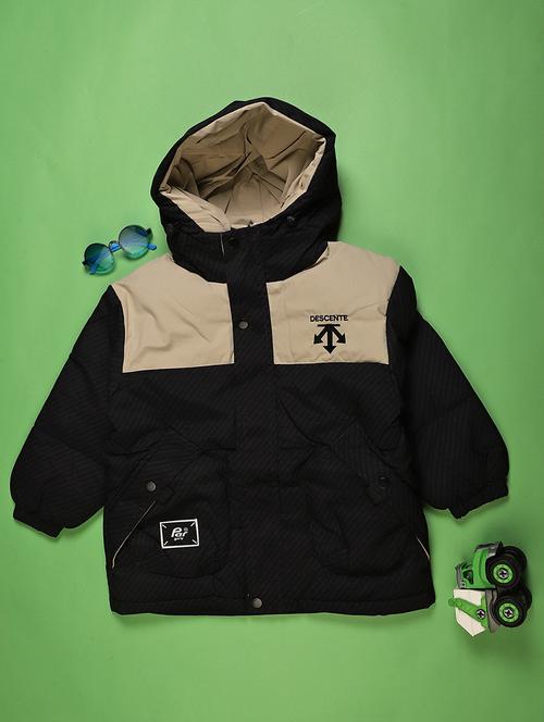 boys color blocked long sleeve hooded quilted jacket  - 22170721 - Very Small Image - 1