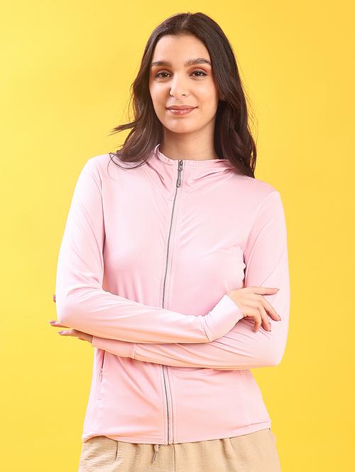 women solid long sleeve stand collar regular jacket - 22170739 - Very Small Image - 1