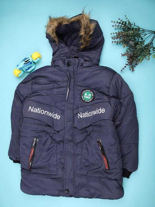 boys solid long sleeve hooded quilted jacket - 22170838 - Very Small Image - 1