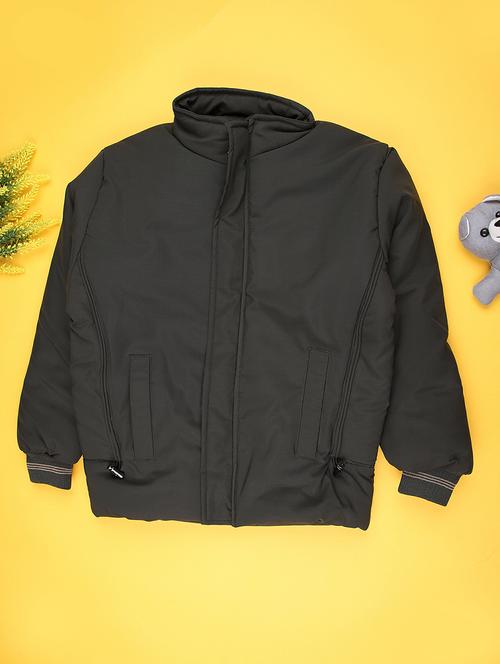 boys solid long sleeve quilted jacket - 22170853 - Very Small Image - 1