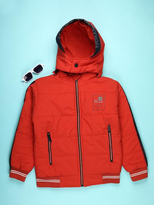 boys solid long sleeve hooded quilted jacket - 22170854 - Very Small Image - 1