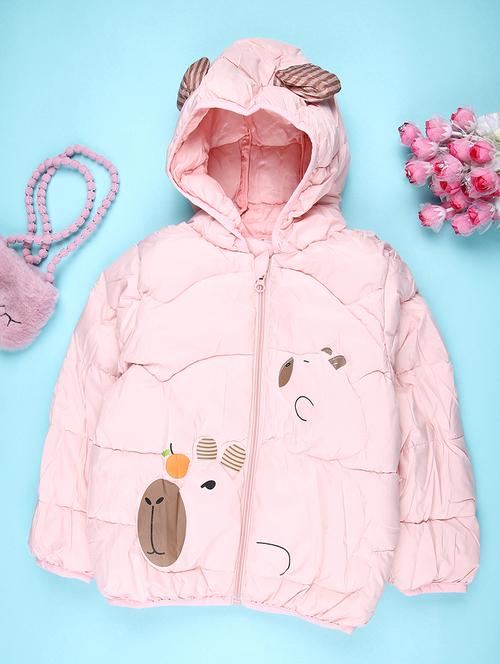 girls printed long sleeve hooded quilted jacket - 22170929 - Very Small Image - 1