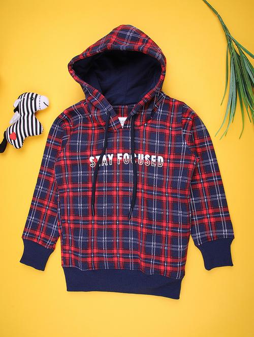 boys checkered long sleeve hooded sweatshirt - 22170950 - Very Small Image - 1