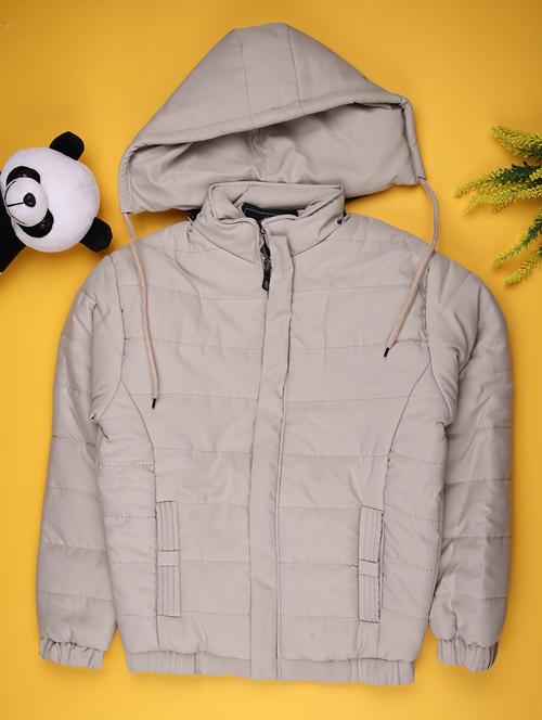 kids solid long sleeve hooded quilted jacket - 22170976 - Very Small Image - 1