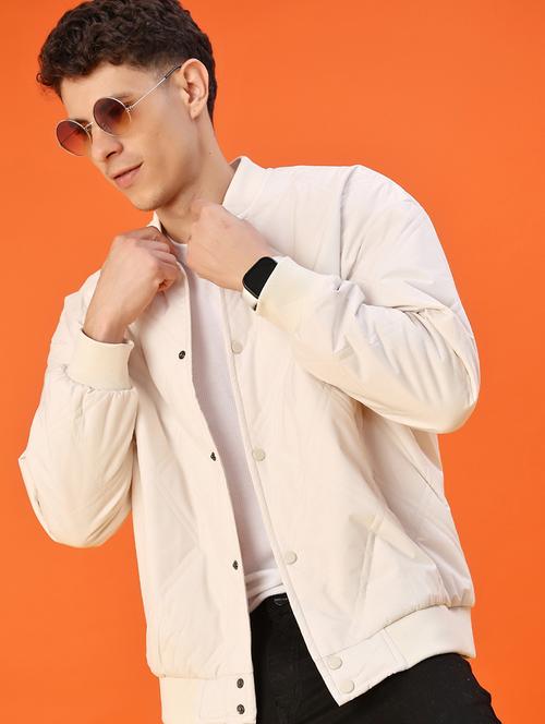 men solid long sleeve bomber jacket - 22171005 - Very Small Image - 1