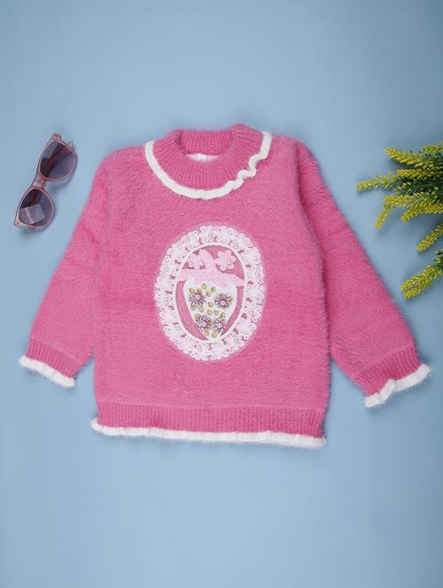 girls self designed long sleeve sweater - 22171022 - Very Small Image - 1