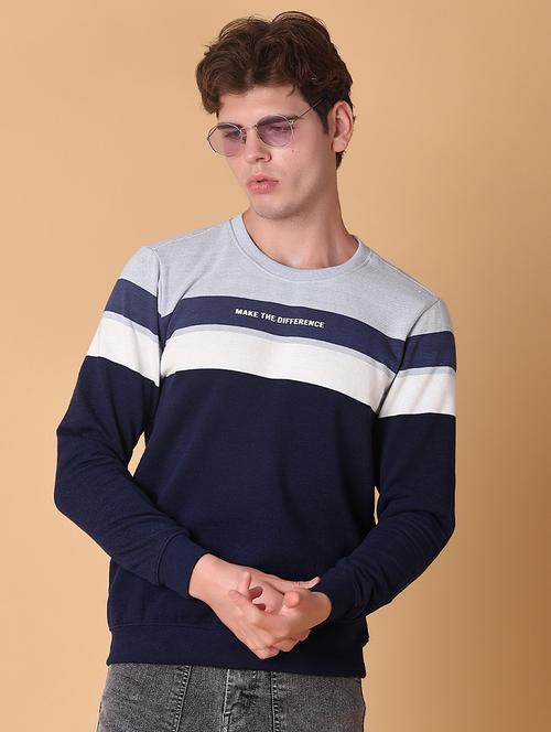 men color block long sleeve regular fit sweatshirt - 22171089 - Very Small Image - 1