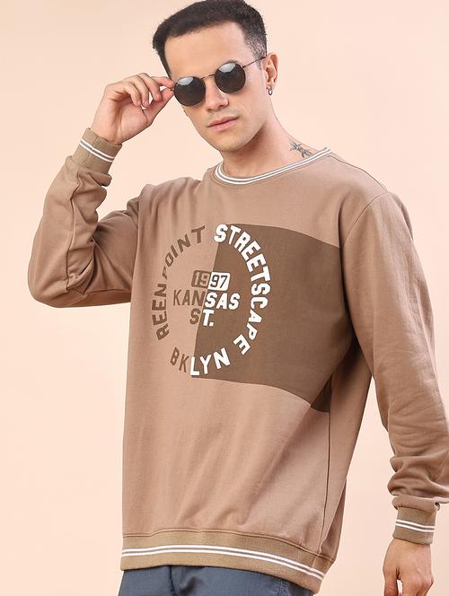 men front print long sleeve regular fit sweatshirt - 22171090 - Very Small Image - 1