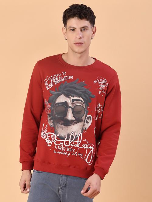 men front print long sleeve regular fit sweatshirt - 22171194 - Very Small Image - 1