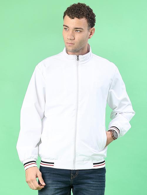 men solid long sleeve lightweight bomber jacket - 22171202 - Very Small Image - 1