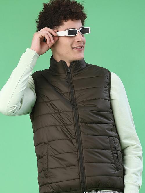 men solid sleeveless lightweight puffer jacket - 22171302 - Very Small Image - 1