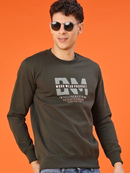men chest print long sleeve regular fit sweatshirt - 22171448 - Very Small Image - 1