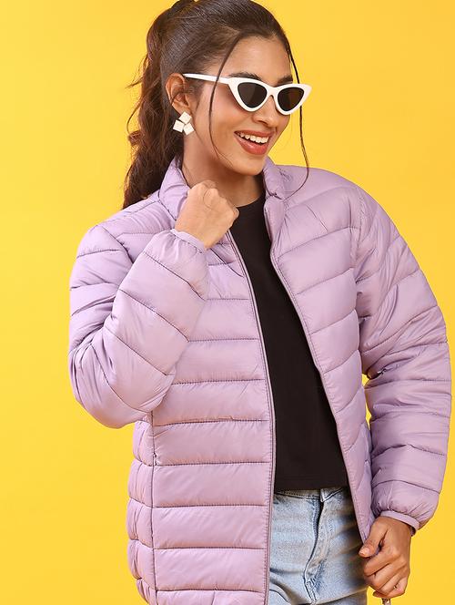 women solid long sleeve quilted jacket - 22171456 - Very Small Image - 1