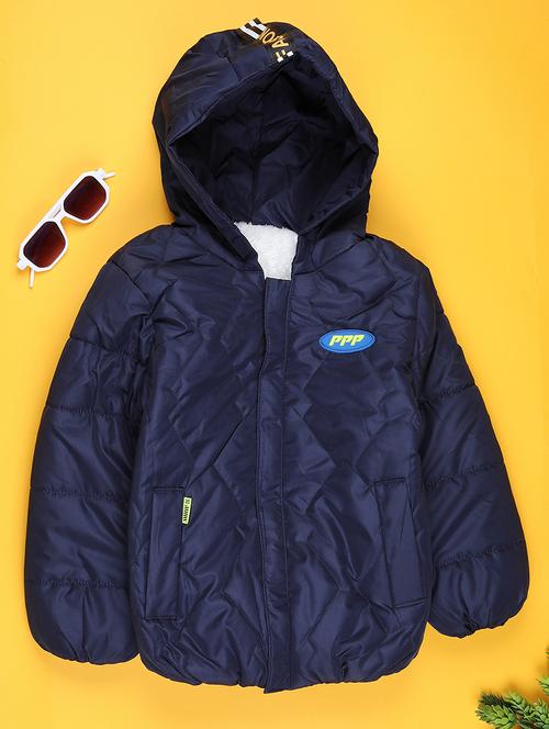 kids solid long sleeve hooded quilted jacket - 22171590 - Very Small Image - 1