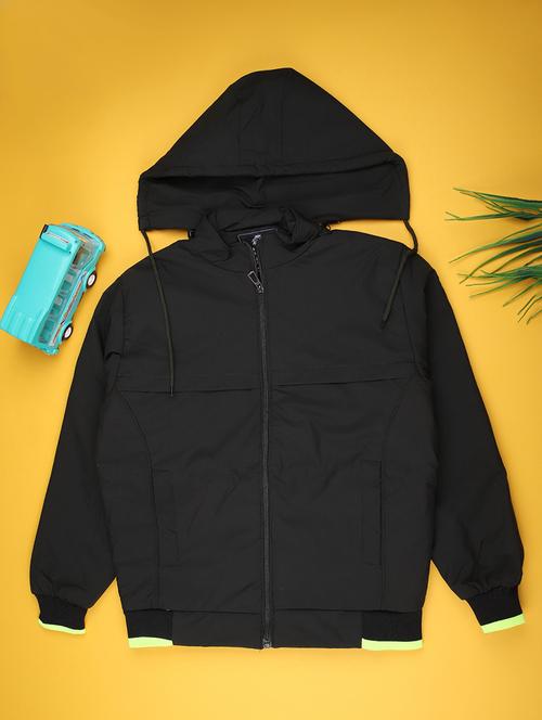 boys solid long sleeve hooded jacket - 22171631 - Very Small Image - 1