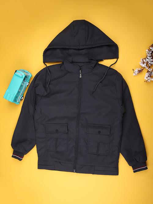 boys solid long sleeve hooded jacket - 22171632 - Very Small Image - 1