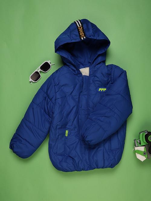 kids solid long sleeve hooded quilted jacket - 22171703 - Very Small Image - 1