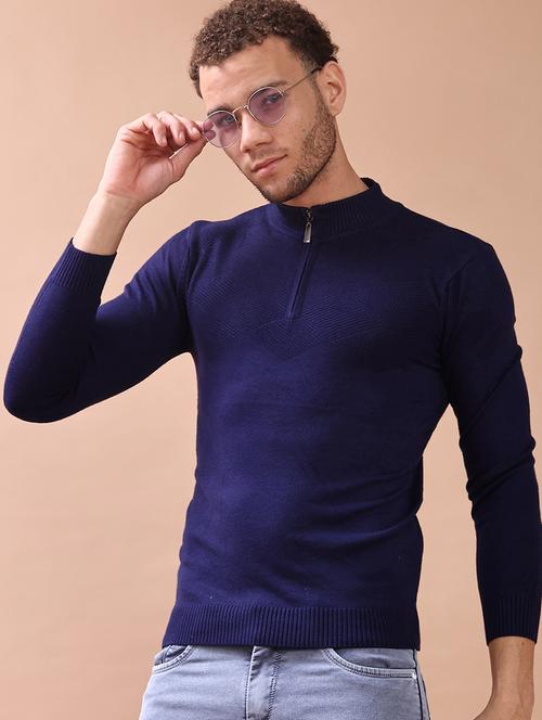 men self design long sleeve slim fit pullover  - 22171808 - Very Small Image - 1