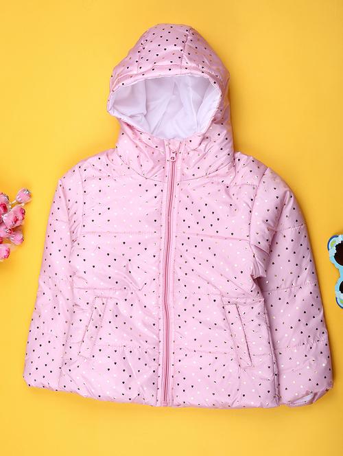 girls printed long sleeve hooded quilted jacket - 22172037 - Very Small Image - 1