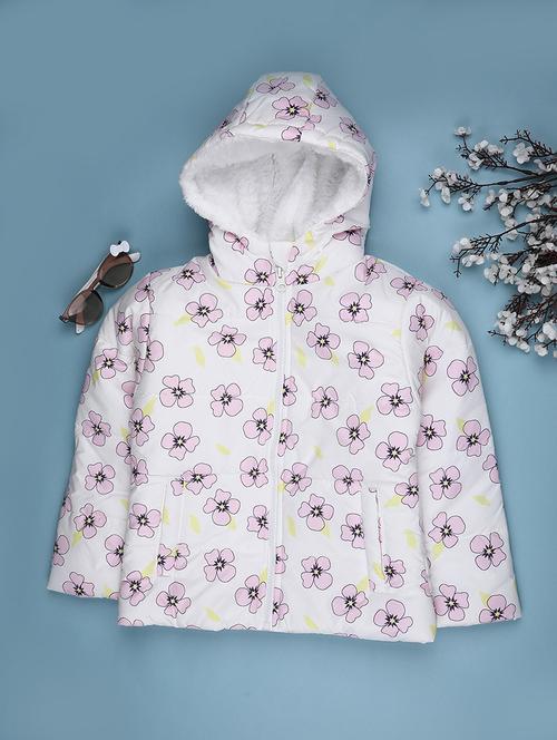 girls printed long sleeve hooded quilted jacket - 22172085 - Very Small Image - 1