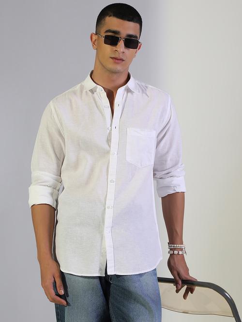 Men Solid Collared Long Sleeve Shirt - 22173657 - Very Small Image - 1