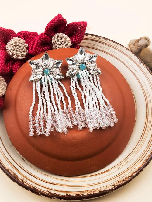 handmade star pearl drop earrings - 22173771 - Very Small Image - 1