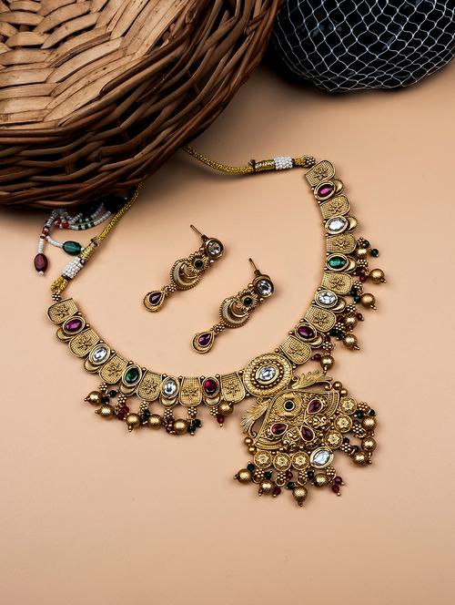 regal rajwadi kempu necklace set - 22173839 - Very Small Image - 1