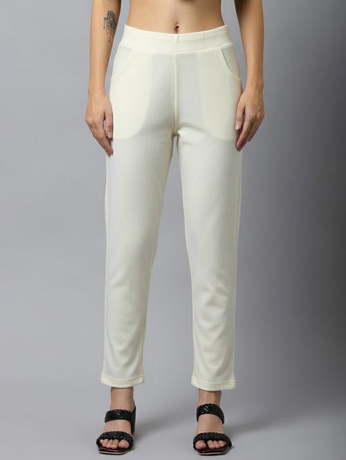 women solid mid rise pants - 22173955 - Very Small Image - 1