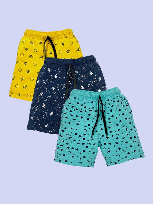 boys pack of 3 printed mid rise shorts - 22174719 - Very Small Image - 1